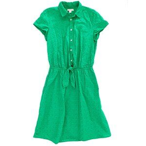 J. Crew Factory Eyelet Collared Tie-Front Dress Size XXS Shirtdress for Women